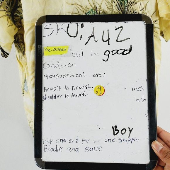 Maui Maui Boys Yellow Short Sleeve Button Front Hawaiian Shirt Size M (10-12) - Picture 6 of 6